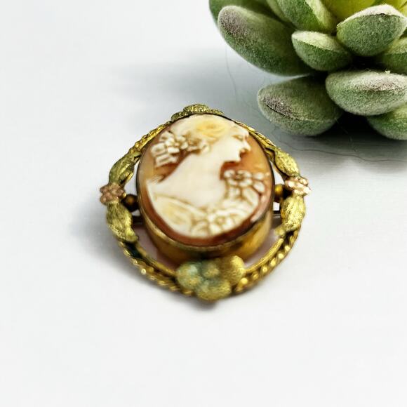 Victorian 19th Century Cameo Carved Shell Brooch & Pendant - Picture 8 of 9